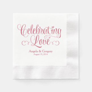 Guardanapo De Papel Dusty Rosa celebrando o casamento personalizado do
