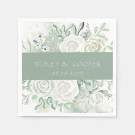 Guardanapo De Papel Dusty Sage Watercolor Florals Wedals