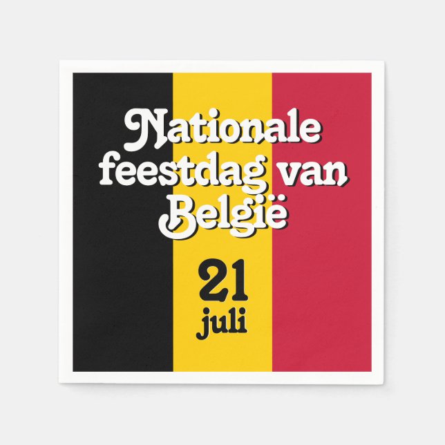 Guardanapo De Papel Dutch Nationale feestdag van België België Bandeir (Frente)