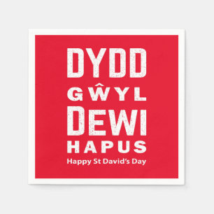 Guardanapo De Papel Dydd Gil Dewi Hapus Feliz Rua Dia 4