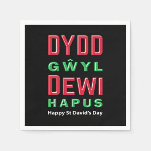 Guardanapo De Papel Dydd Gil Dewi Hapus Feliz Rua Dia 5