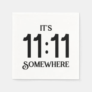 Guardanapo De Papel É 11:11 Em Algum Lugar Numerologia Número de Manif
