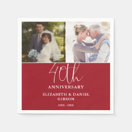 Guardanapo De Papel E agora 2 Foto 40º Aniversário de Casamento