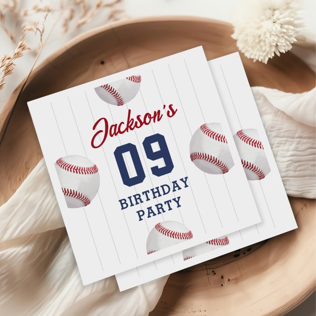 Guardanapo De Papel É Festa de aniversário de baseball no jogo (Criador carregado)