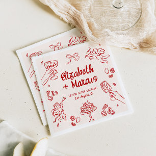 Guardanapo De Papel É o Amore! Noivado italiano vermelho