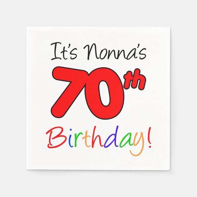 Guardanapo De Papel É o Aniversário 70 da Nonna. (Frente)