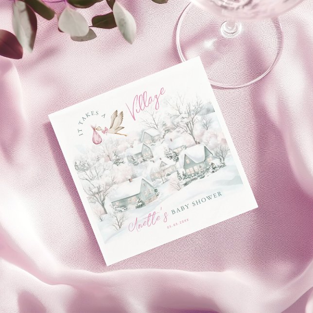 Guardanapo De Papel É preciso um Chá de fraldas de uma garota rosa (Criador carregado)