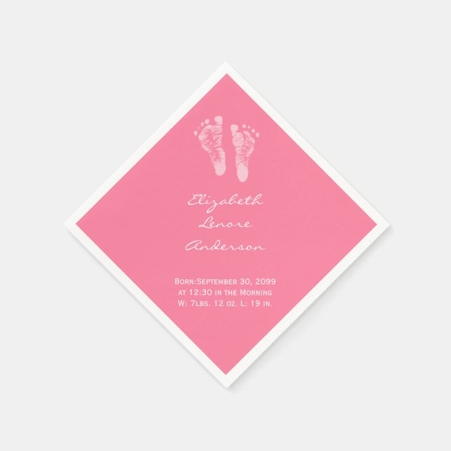 Guardanapo De Papel É um anúncio de nascimento de Bebê Rosa-Rosa (Canto)