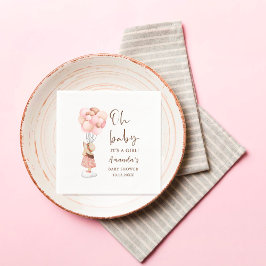 Guardanapo De Papel É um Balão de Chá de fraldas de Aquarela Menina