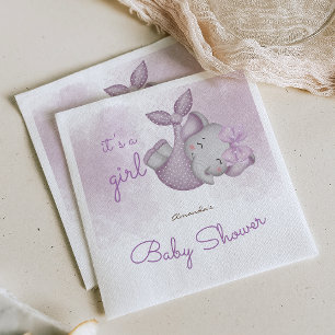 Guardanapo De Papel É um chá de bebê de elefante menina
