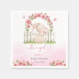 Guardanapo De Papel É um chá de fraldas de moça moderna de aquarela