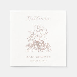 Guardanapo De Papel É um Chá de fraldas de pássaro rosa-menina