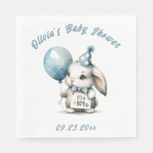 Guardanapo De Papel É um Chá de fraldas de tema animal coelho azul