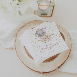 Guardanapo De Papel É um Chá de menina elefante rosa