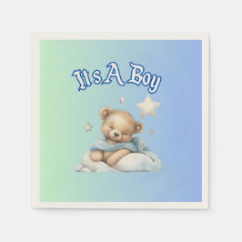 Guardanapo De Papel "É um garoto" Decoração do Chá de fraldas - Urso d