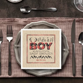 Guardanapo De Papel É um menino! Chá de fraldas de Lumberjack de Xadre