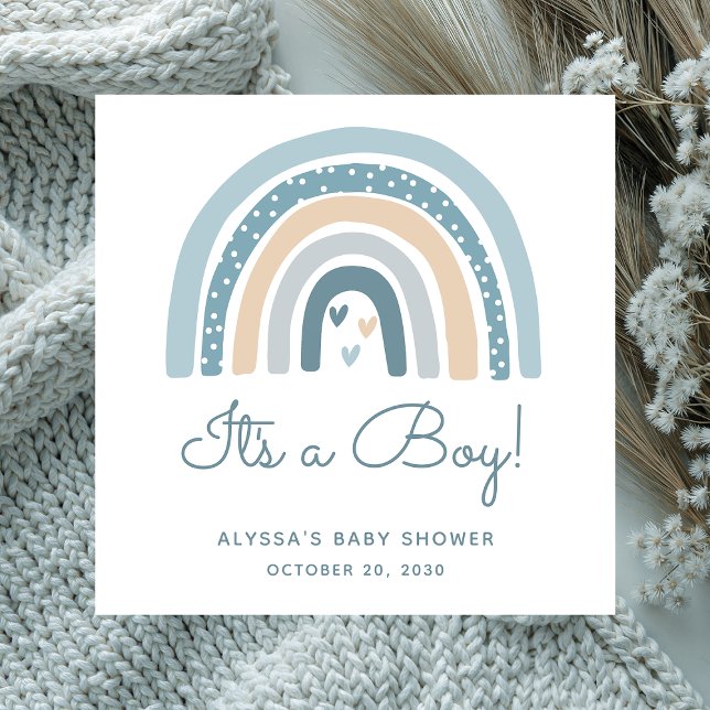 Guardanapo De Papel É um menino Chuvinha Boho Baby Shower (Criador carregado)