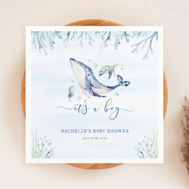 Guardanapo De Papel É um menino debaixo do Chá de fraldas do mar