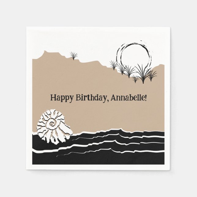 Guardanapo De Papel É uma Festa de aniversário de praia (Frente)