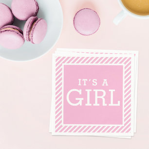 Guardanapo De Papel É uma Menina Revelação de Gênero Rosa Claro Modern