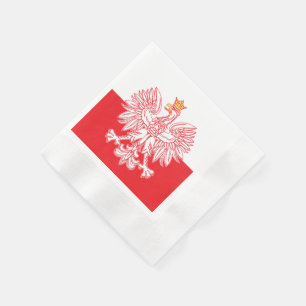 Guardanapo De Papel Eagle polonês esboçado no vermelho