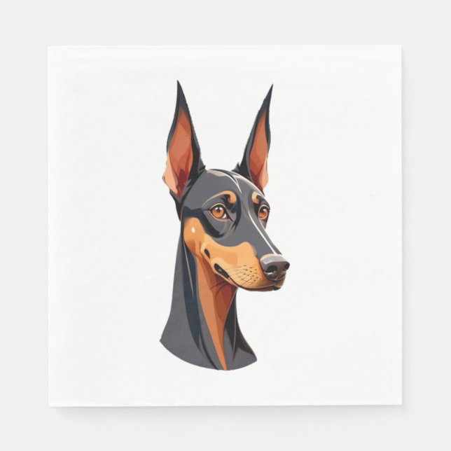 Guardanapo De Papel Ear Doberman Natural (Frente)