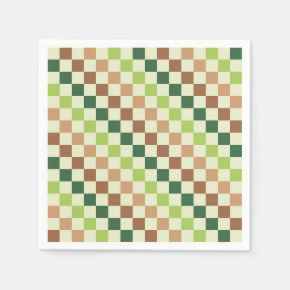 Guardanapo De Papel Earthy rainbow diagonal checkerboard pattern
