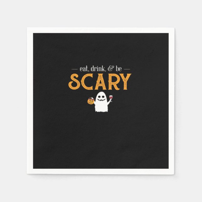 Guardanapo De Papel Eat Drink And Be Scary Classic Aesthetic Unique (Frente)