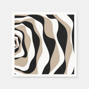 Guardanapo De Papel Ebb e Fluxo 4 - Taupe, Preto e Branco