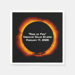 Guardanapo De Papel Eclipse Solar Anelar de 2026 Anelar do Fogo