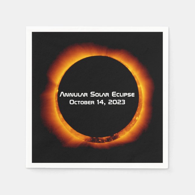 Guardanapo De Papel Eclipse Solar Anular 2023 (Frente)