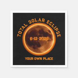 Guardanapo De Papel Eclipse Solar Total 12 de Agosto de 2026