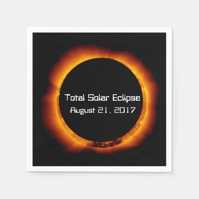Guardanapo De Papel Eclipse Solar Total 2017 (Frente)