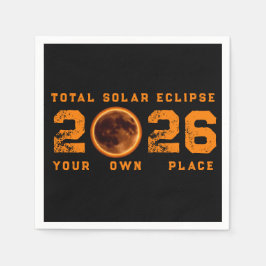 Guardanapo De Papel Eclipse Total do Sol 12 de Agosto de 2026