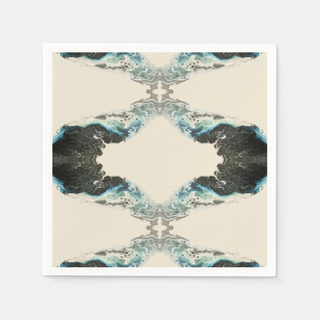 Guardanapo De Papel Ecos de Maré — Padrão Abstrato de Tinta Fluida (Frente)