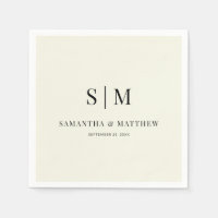 Ecru Ivory Simple Elegant Casal Inicial Casamento