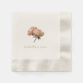 Guardanapo De Papel Ecru Natural | Rosa Floral Chic Casamento 