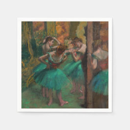 Guardanapo De Papel Edgar Degas - Dançarinos, Rosa e Verde
