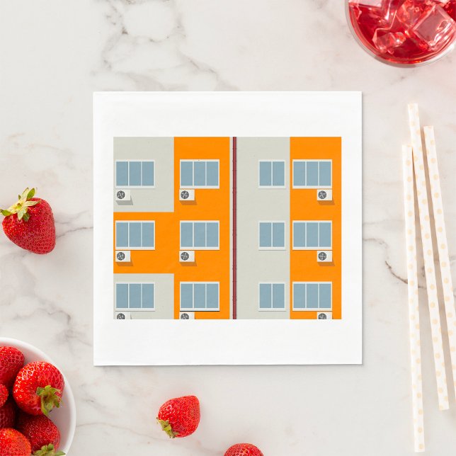 Guardanapo De Papel Edifício moderno de apartamentos com ar condiciona (Criador carregado)
