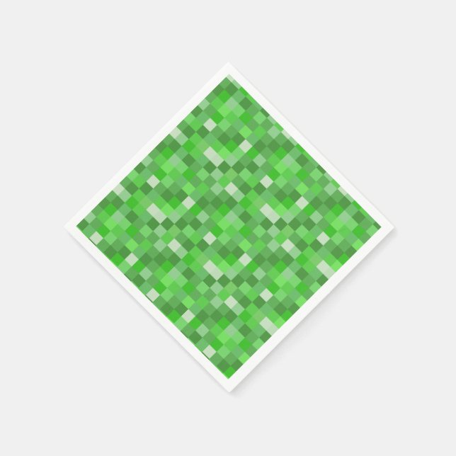 Guardanapo De Papel Edifício Verde Pixelado Dobrado  (Canto)