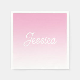 Guardanapo De Papel (Editable) Light Pink Color Ombre & Your Text