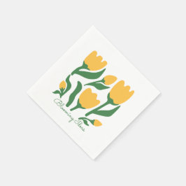 Guardanapo De Papel Editable Text Yellow Tulip Minimalist Aesthetic
