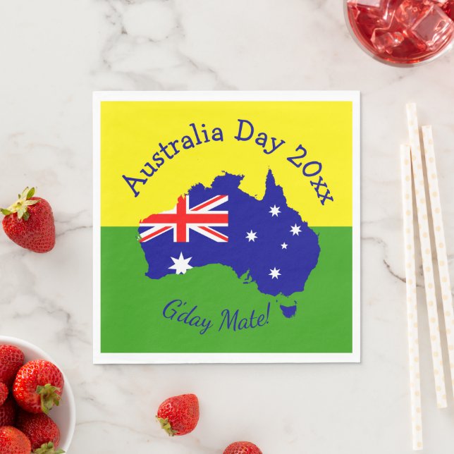 Guardanapo De Papel Editar Ano de Texto Dia da Austrália (Insitu)