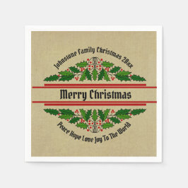 Guardanapo De Papel Editar Texto de Nome Correspondente ao Natal 20xx 