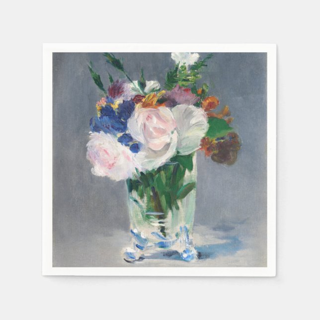 Guardanapo De Papel Edouard Manet - Flores num Vaso Cristal (Frente)