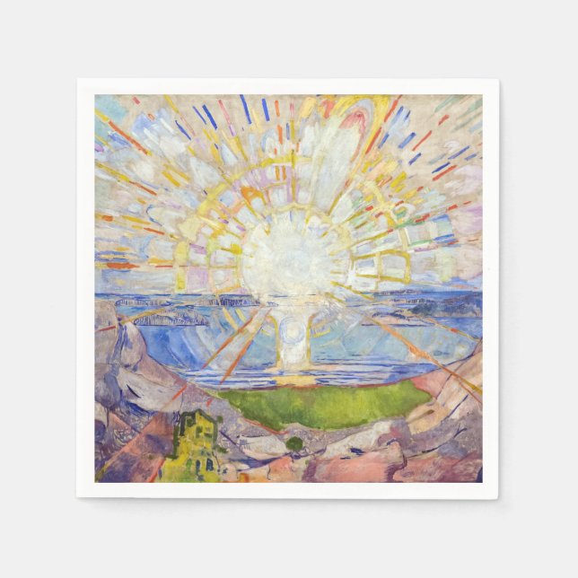 Guardanapo De Papel Edvard Munch - O Sol 1911 (Frente)