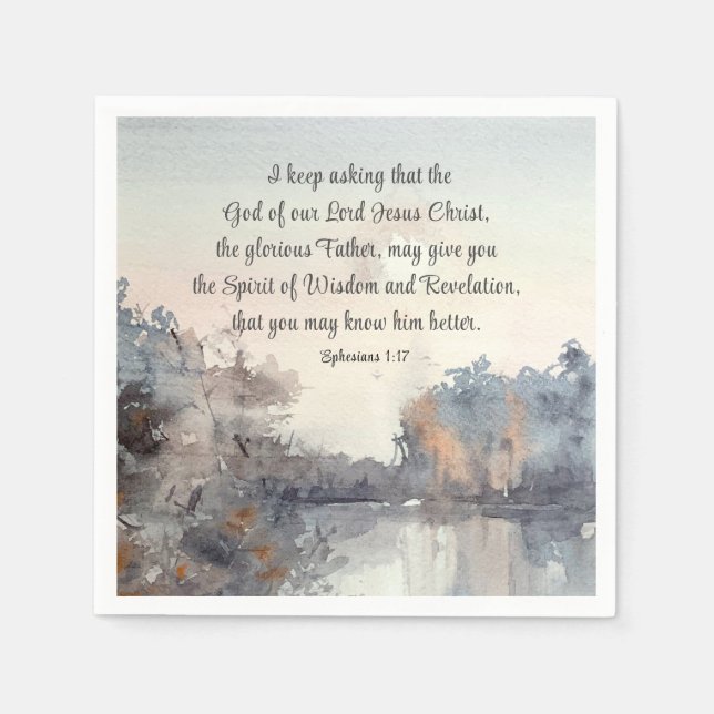Guardanapo De Papel Éfesianos 1:17 Espírito de Sabedoria e Revelação (Frente)