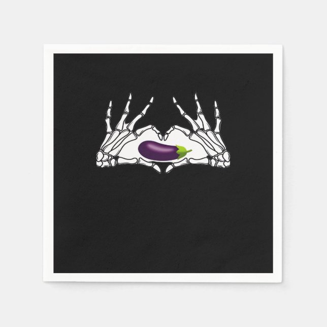 Guardanapo De Papel EggPlant Classic - Skeleton mãos Heart (Frente)