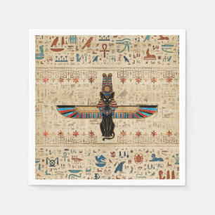 Guardanapo De Papel Egyptian Cat - Bastet on papyrus