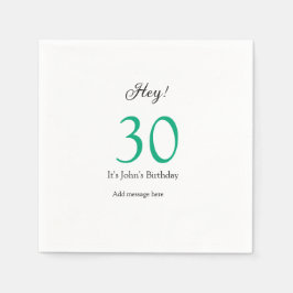 Guardanapo De Papel Ei é o 30º aniversário letra negrito verde preto n